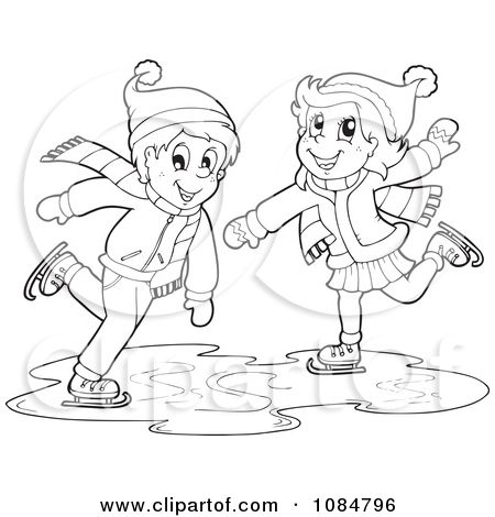 450x470 Family Ice Skating Clipart