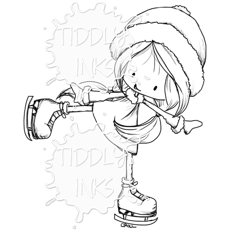 475x475 Skater Wryn Ice Skating Digital Christmas Stamp