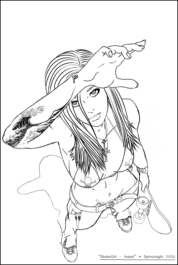576x859 Drawn Chick Skater