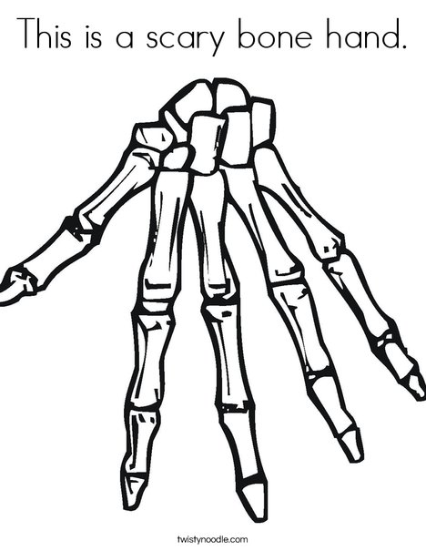 468x605 This Is A Scary Bone Hand Coloring Page