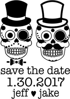 236x337 Save The Date Bride Amp Groom Sugar Skull Stamp Sugar Skull Stamps
