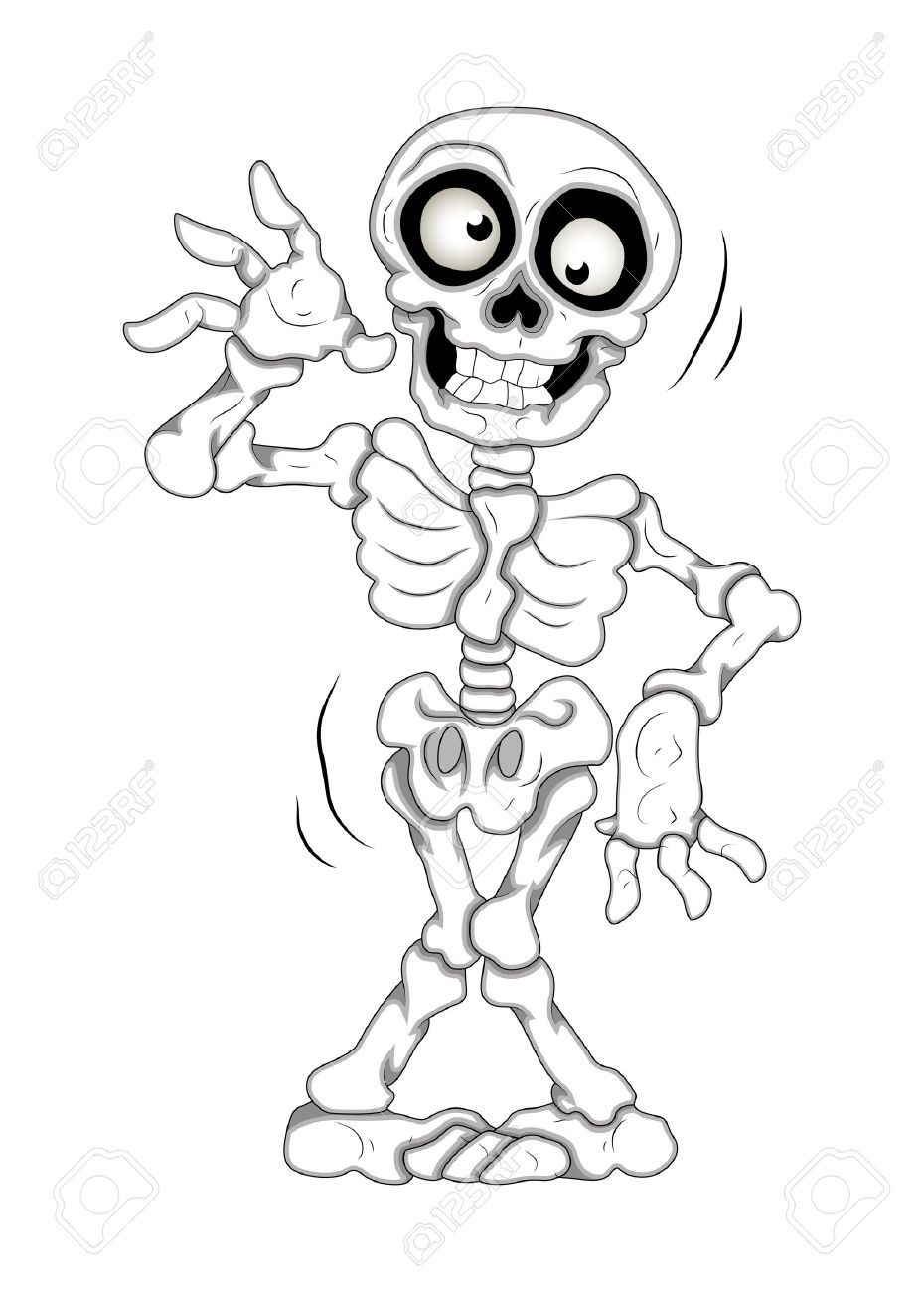 930x1300 Funny Skeleton Vector Illustration Royalty Free Cliparts, Vectors