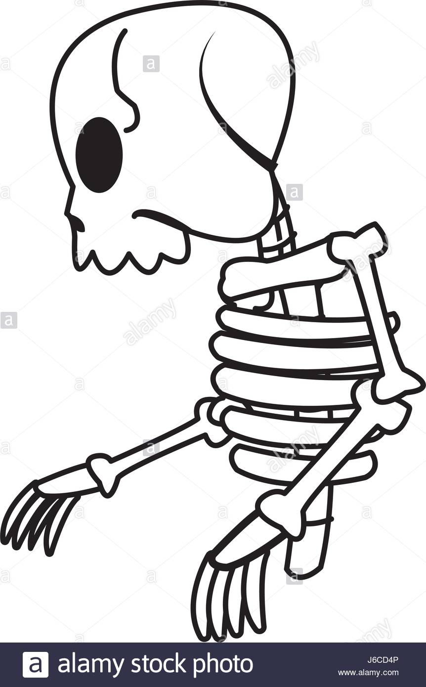 862x1390 Cartoon Skeleton Bones Mystery Fairy Tale Stock Vector Art
