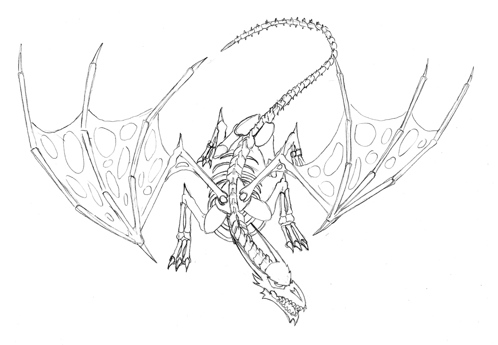 1000x694 Homm5 Bone Dragon Sketch By Neovius