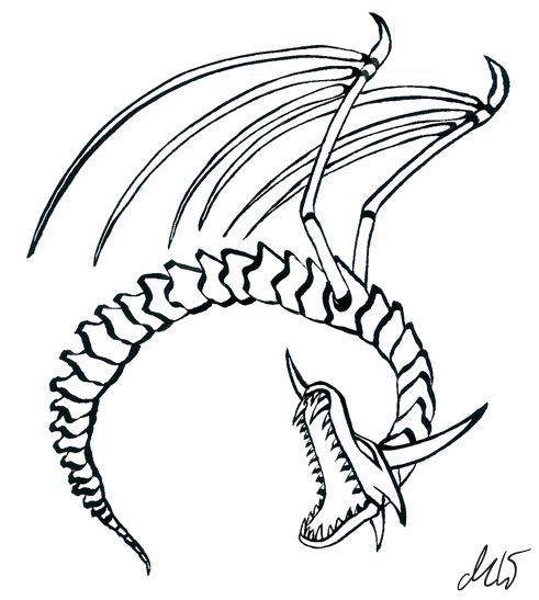 491x547 Skeleton Dragon By Mwerbeck