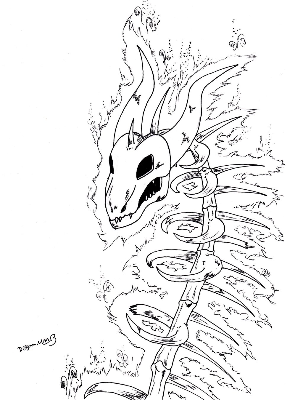 1024x1350 Skeletal Dragon By Dragon Man13