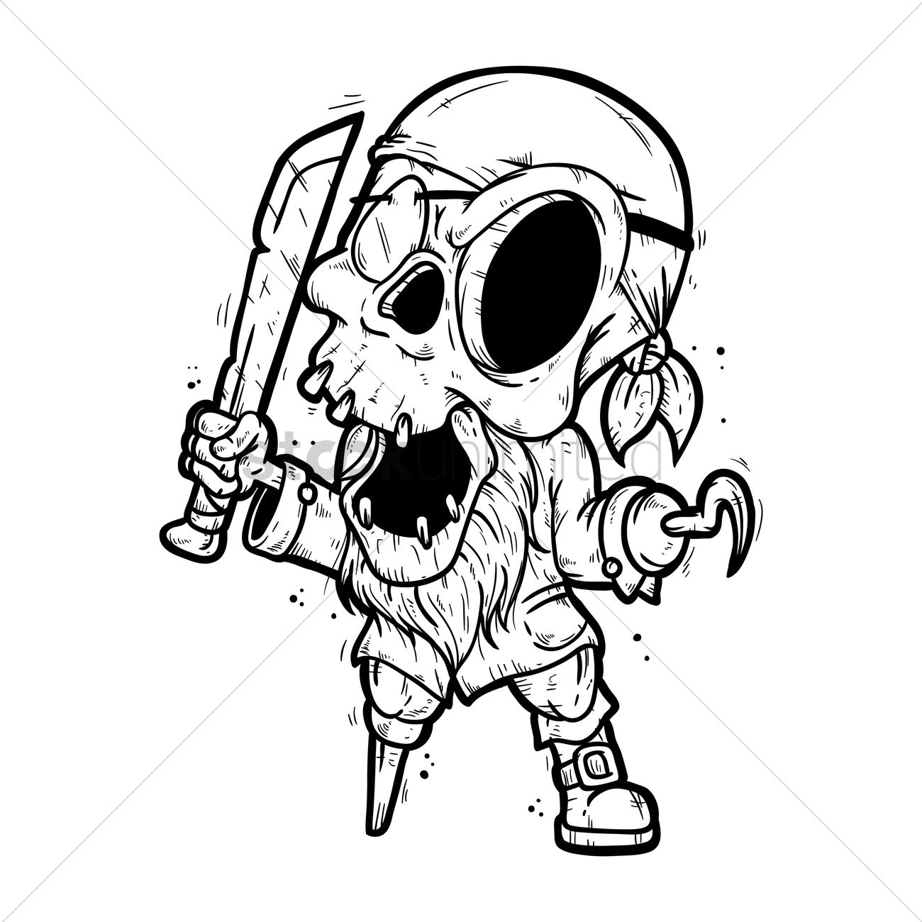 1300x1300 Skeleton Pirate Vector Image