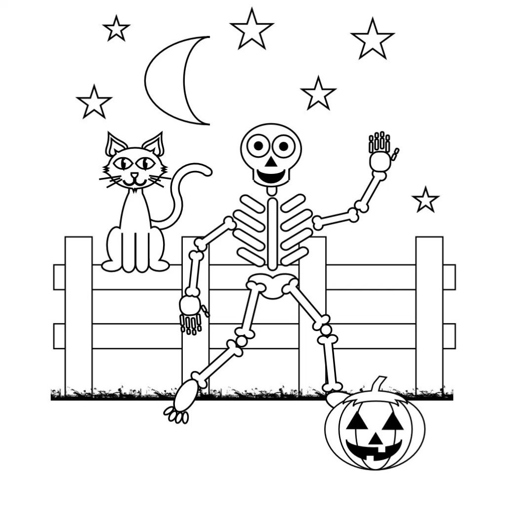 1024x1024 Unbelievable Halloween Skull Coloring Pages Printable Body