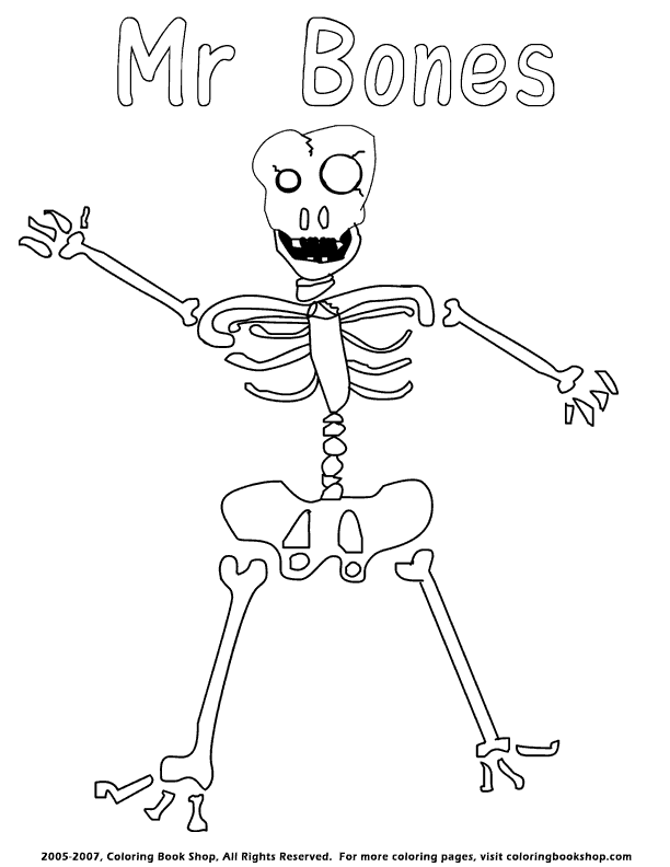 612x792 Halloween Skeleton, Mr. Bones Coloring Page Printable