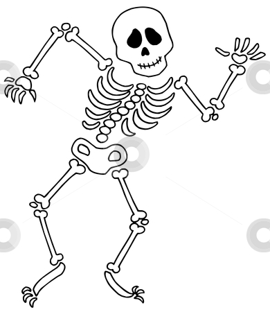 390x450 Skeleton Template Dancing Skeleton Vector Illustration