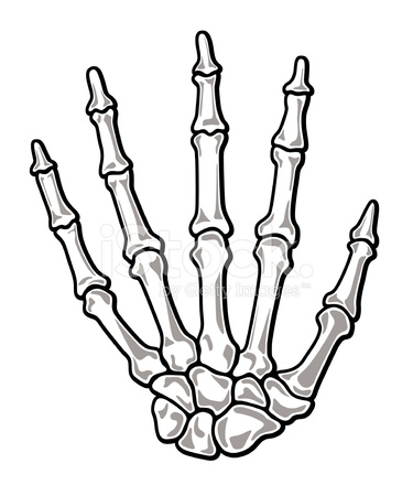 375x440 Skelett Hand Abbildung Stock Vector