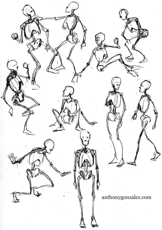 562x800 Scribble Gesture Stick Figure Drawings