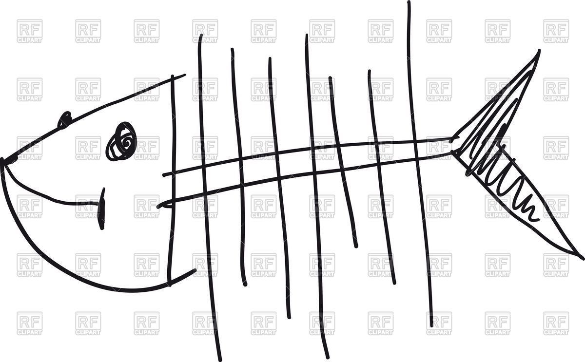 1200x743 Simple Skeleton Of Fish Royalty Free Vector Clip Art Image