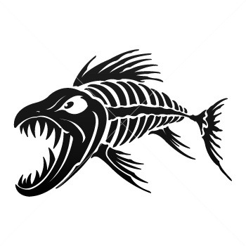 350x350 Aggressive Fish Skeleton 06101 Animals Skeletons