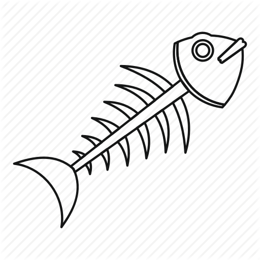 512x512 Bone, Dead, Fish, Line, Outline, Sea, Skeleton Icon Icon Search
