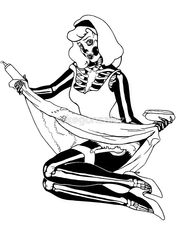 600x800 Pin Up Skeleton Girl Stickers By Cokegonzalez Redbubble