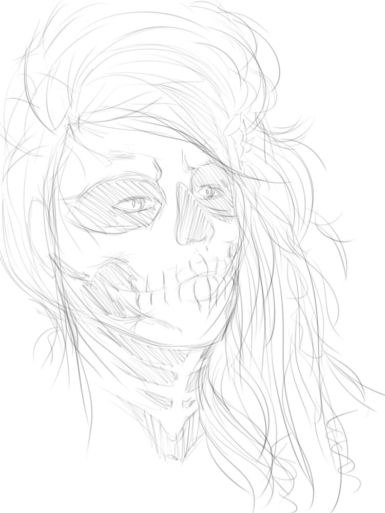 750x1000 Skeleton Girl By Naruto711