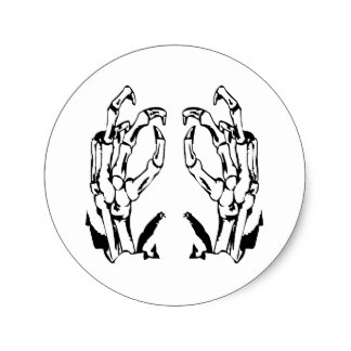 324x324 Skeleton Hand Stickers Zazzle
