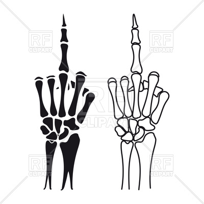 400x400 Skeleton Hand With Middle Finger