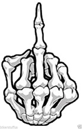 321x500 Middle Finger Skeleton Bone Sticker Automotive