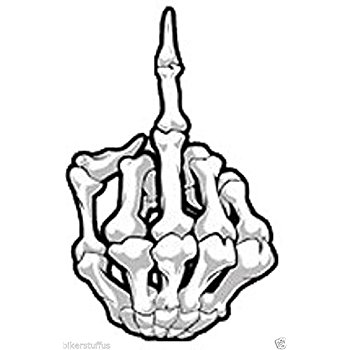 350x350 Middle Finger Skeleton Bone Sticker Automotive