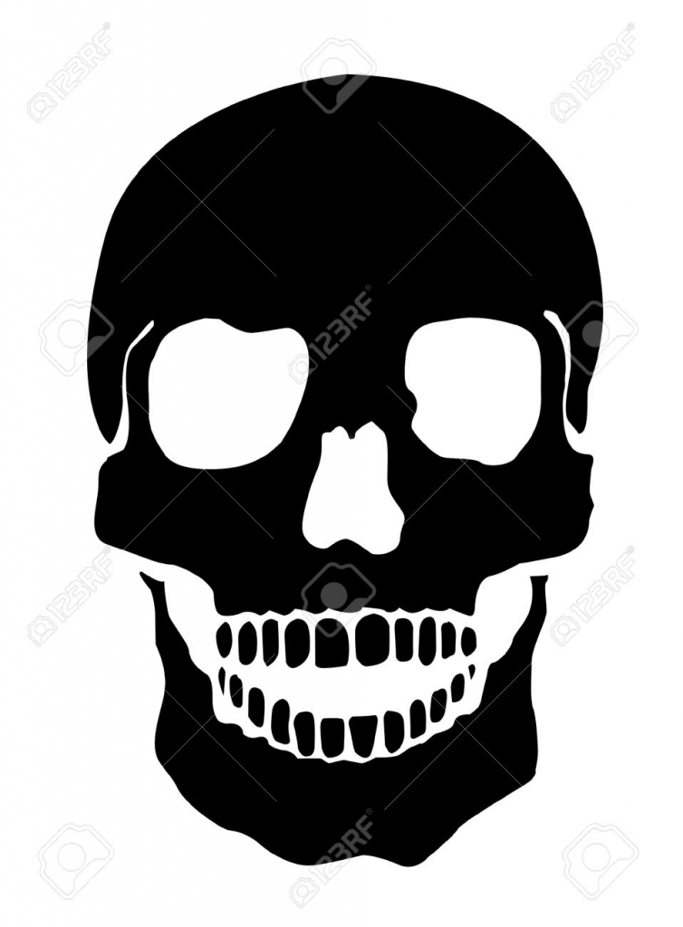 754x1024 Simple Skull Drawing Simple Illustration Of A Human Skull White