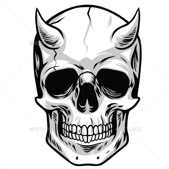 590x590 Demon Head Skull Vector Illustrators
