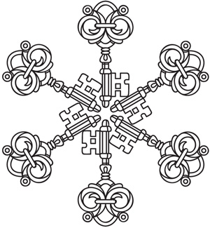 300x325 Skeleton Key Snowflake Urban Threads Unique And Awesome