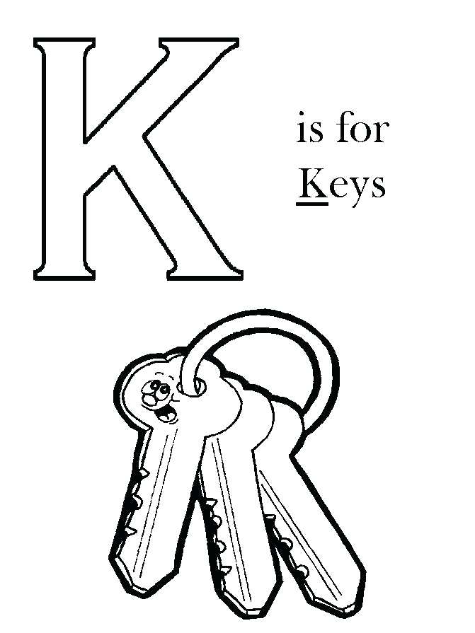 671x895 Key Coloring Page