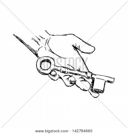 450x470 Drawn Key Sketch