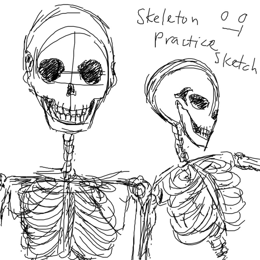 894x894 Skeleton Practice Sketch 1 By Mimidan