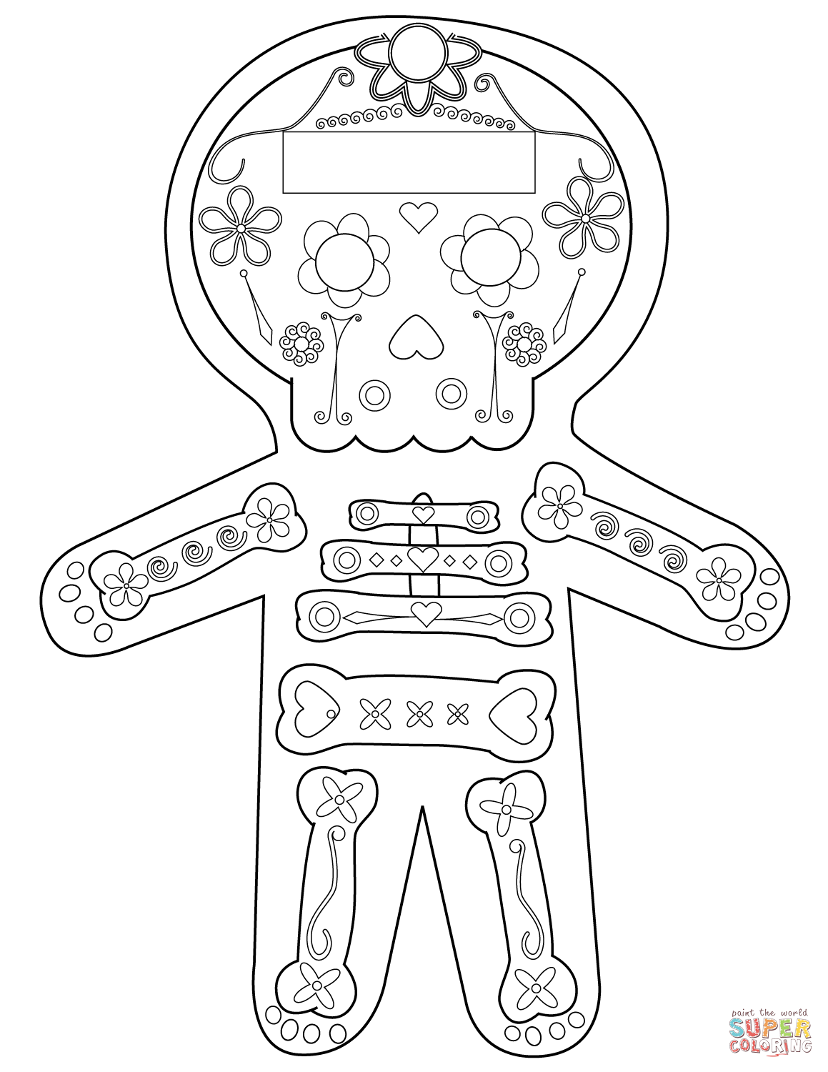 1159x1500 Dia De Los Muertos Skeleton Coloring Page Free Printable