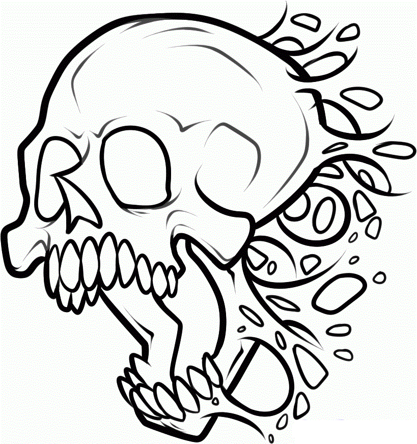 819x872 Free Printable Skull Skeleton Coloring Pages For Kids Download
