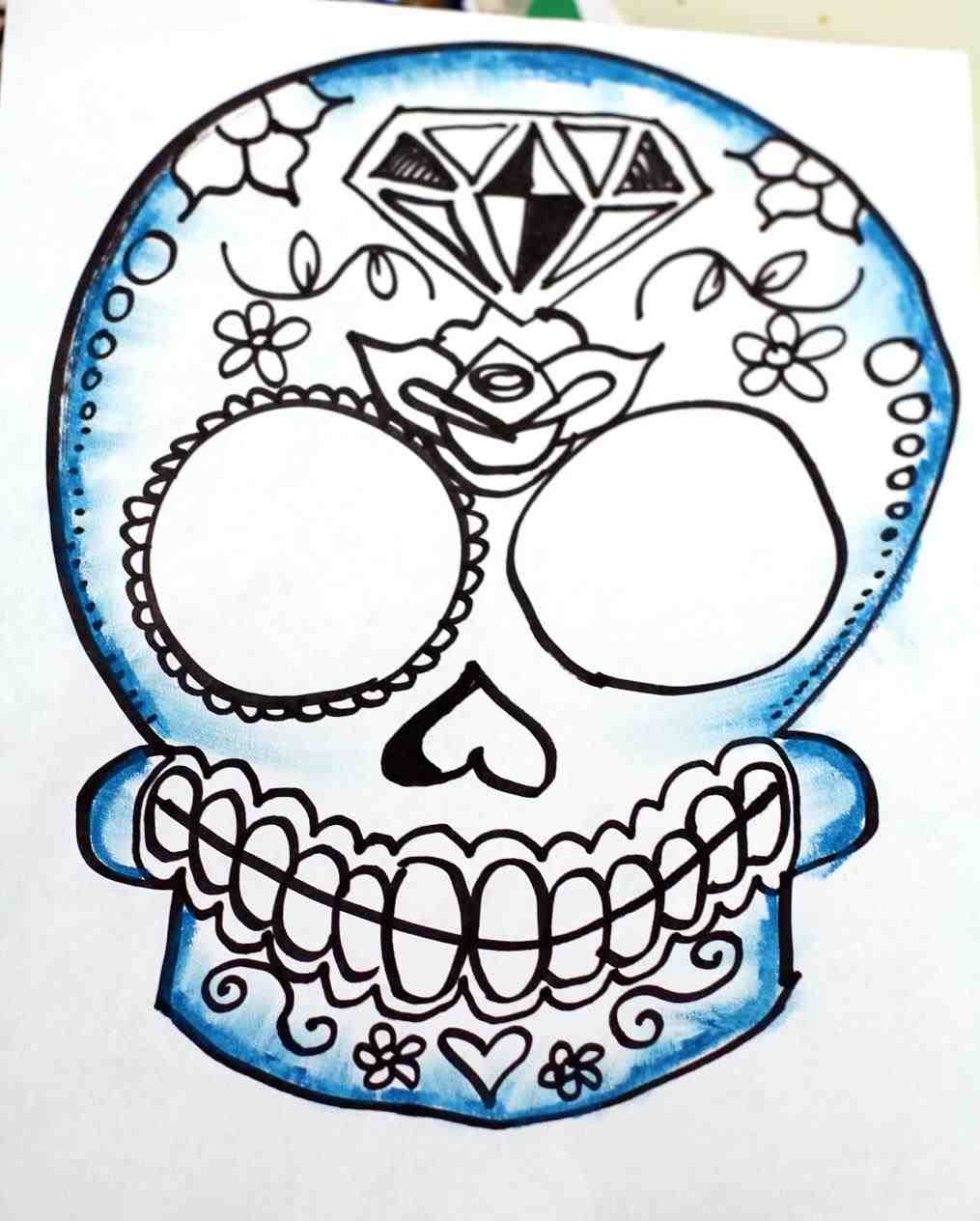 1015x1264 The Images Collection Of Color Drawn Art Drawing Ideas Skull