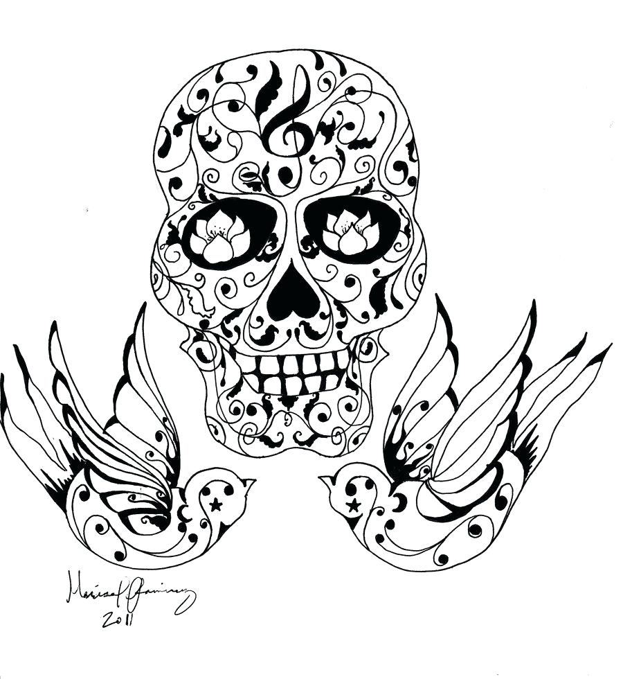 900x980 Printable Nautical Skull Drawing Printable Tattoo Coloring Pages
