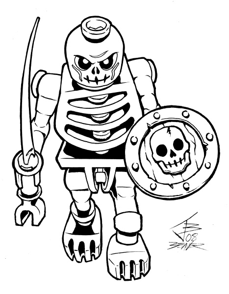 467x600 Lego Skeleton Warrior B w By Primeop