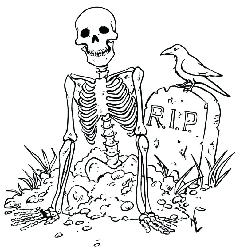 768x810 Skeleton Coloring Pages