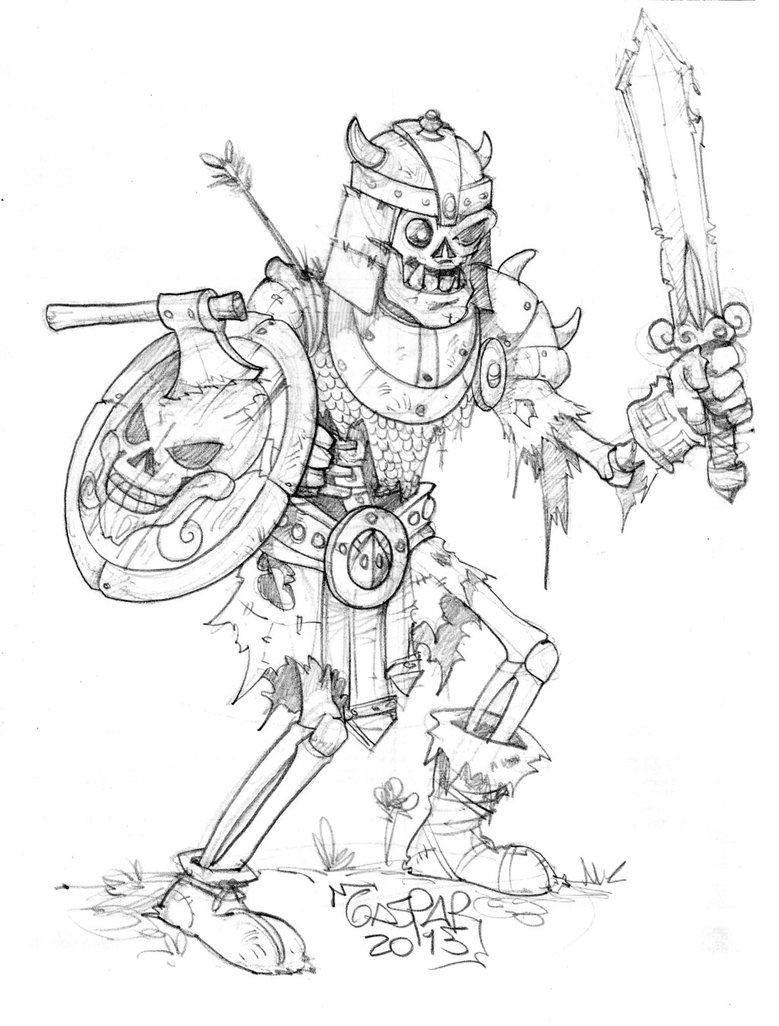 Skeleton Warrior Drawing at GetDrawings | Free download