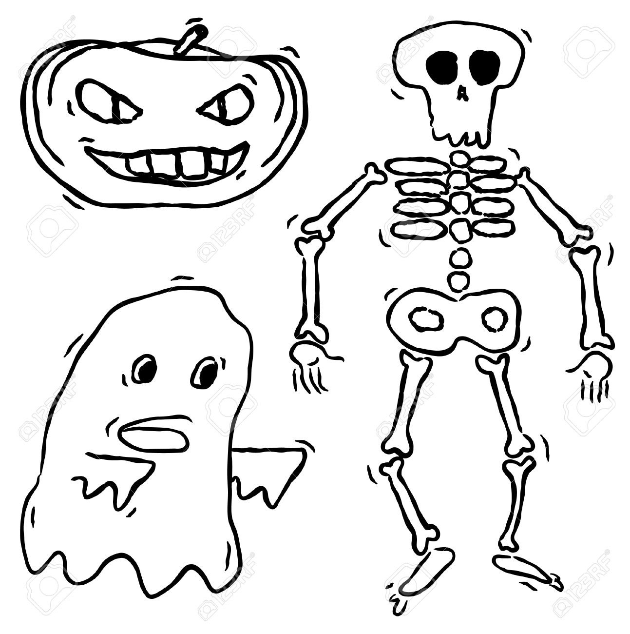 1293x1300 Showing Post Media For Cartoon Skeletons Drawing Set Of Hand Drawn
