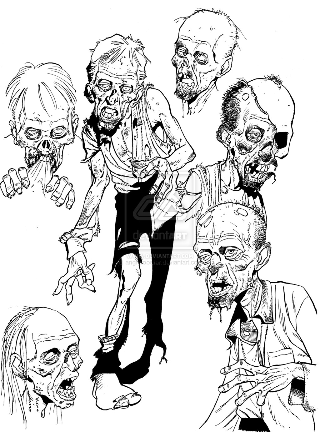 1024x1382 Zombie Drawings Zombie Sketch Stuff By Angryrooster Zombies