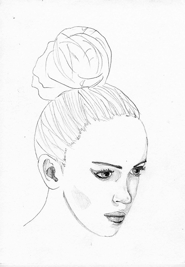 600x866 Woman Face Sketch On Behance