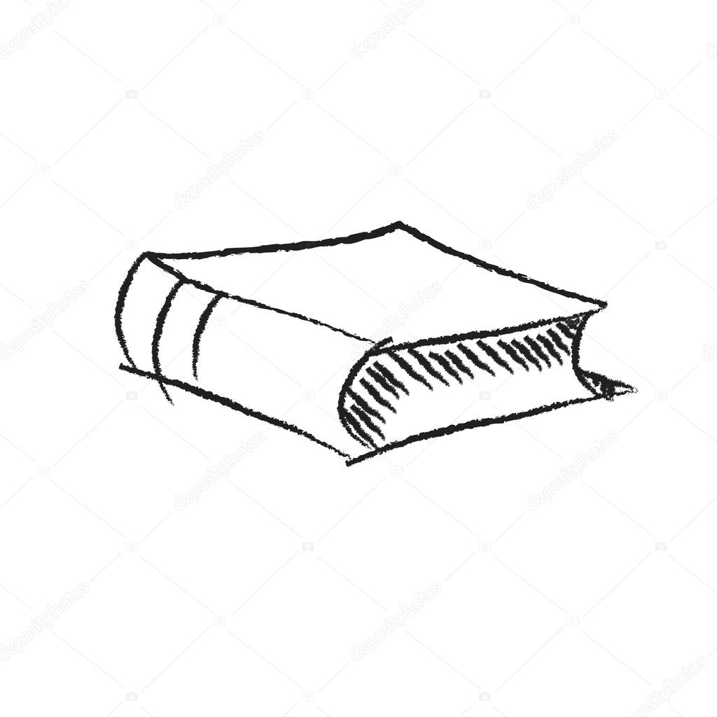 1024x1024 Vector Sketch Hand Drawing Old Book Illustration Stock Vector