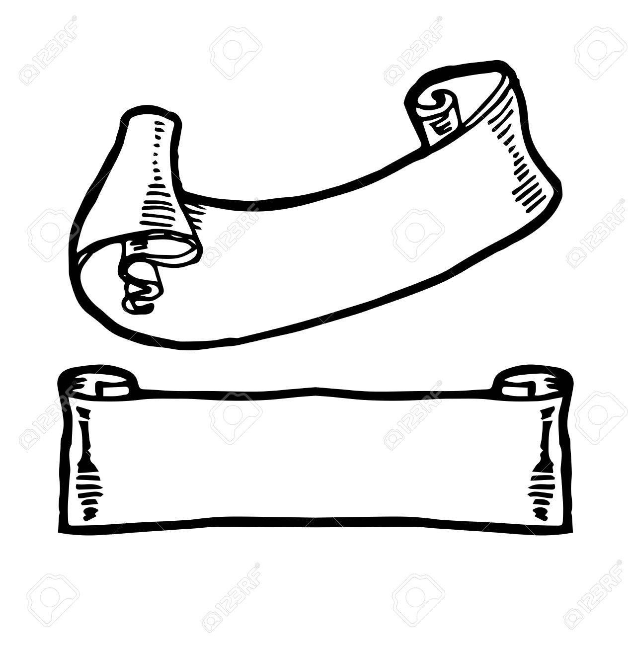 1270x1300 Vintage Ribbon Banners, Hand Drawn Set. Collection Of Hand