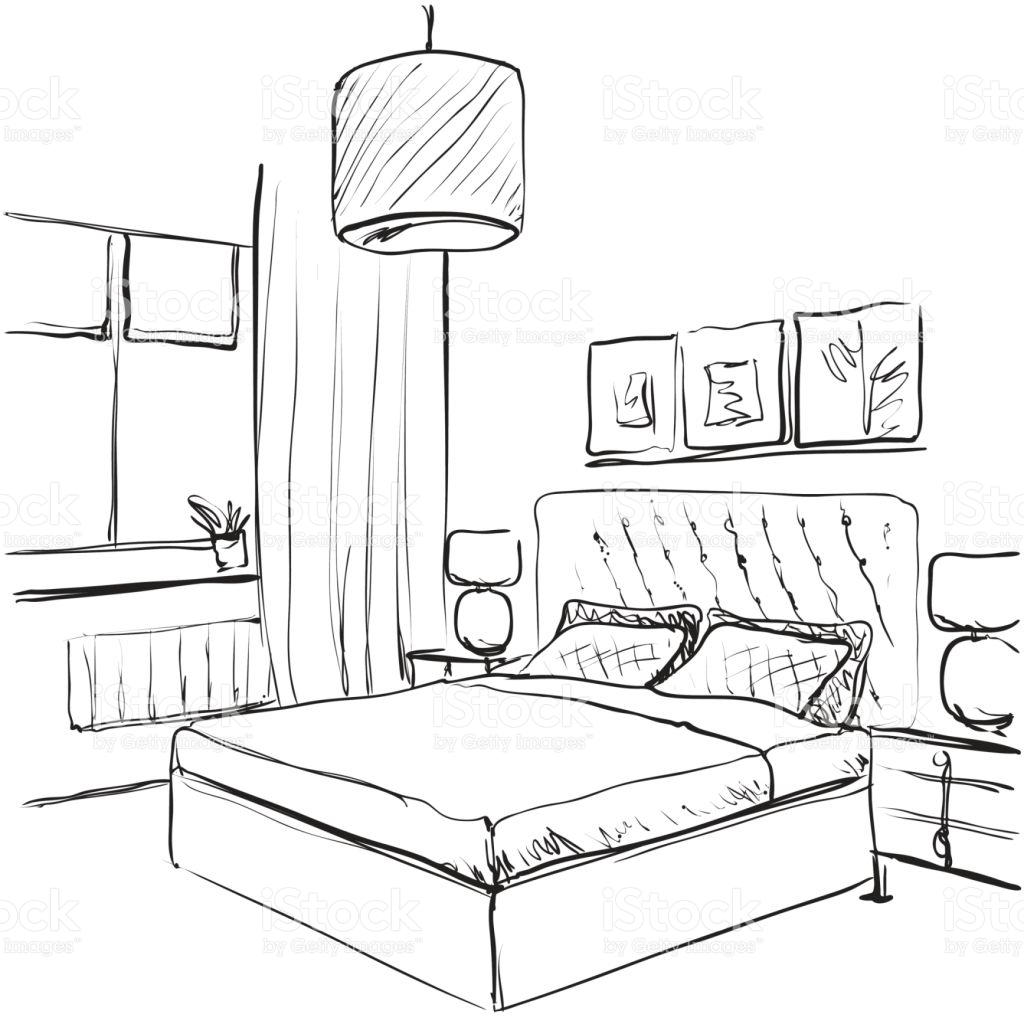 1024x1024 Bedroom Drawing Of Bedroom Point View Room In Drawings Fromh