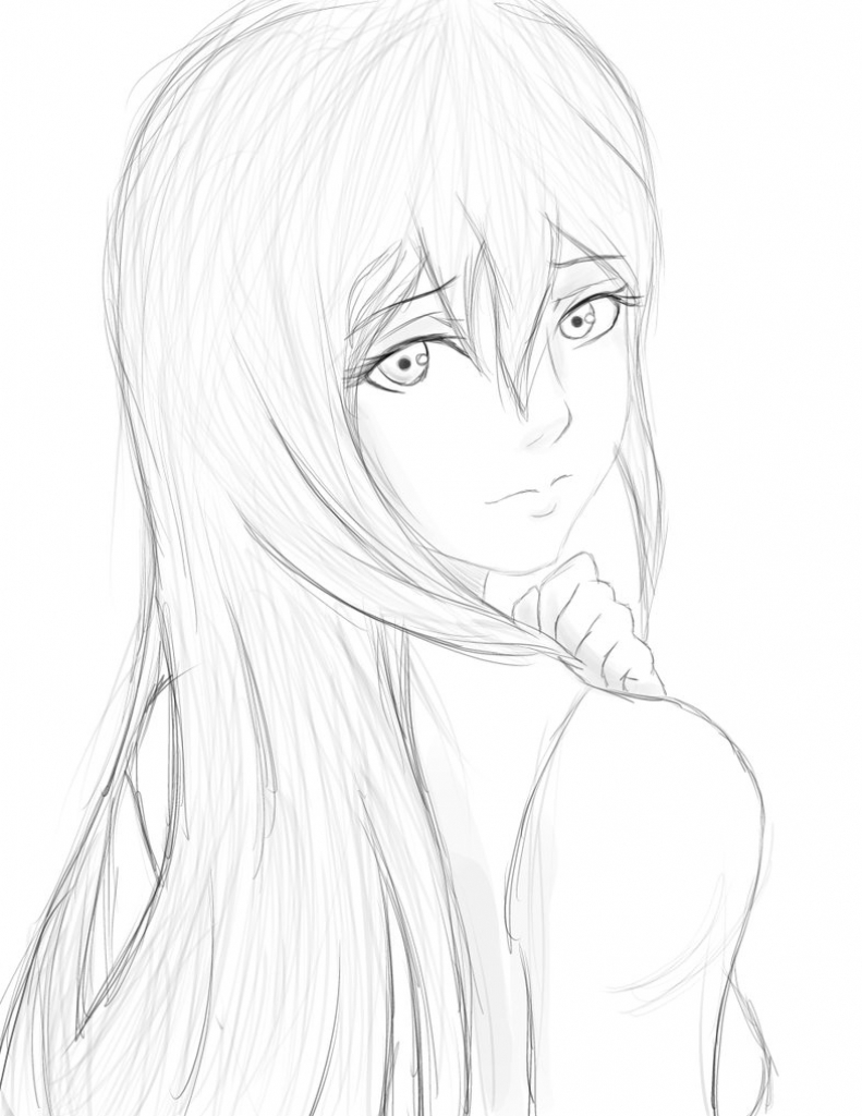 791x1024 Drawing Sketch Anime Girl Images About The Sketch
