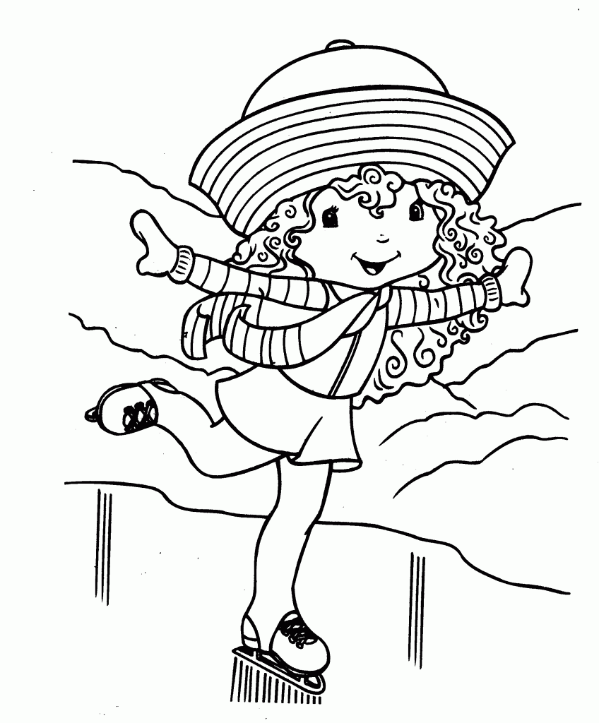 848x1024 Free Strawberry Shortcake Playing Ski Printable Coloring Pages