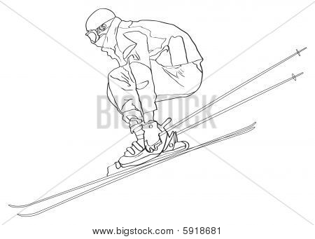 450x341 Ski Jumper Outline Vector Amp Photo Bigstock