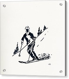 235x270 Skier Iv Drawing By Winifred Kumpf