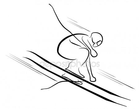 450x354 Skier Man Skiing On Snow Symbol Stock Vector Blaskorizov