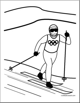 304x392 Coloring Page Cross Country Skiing
